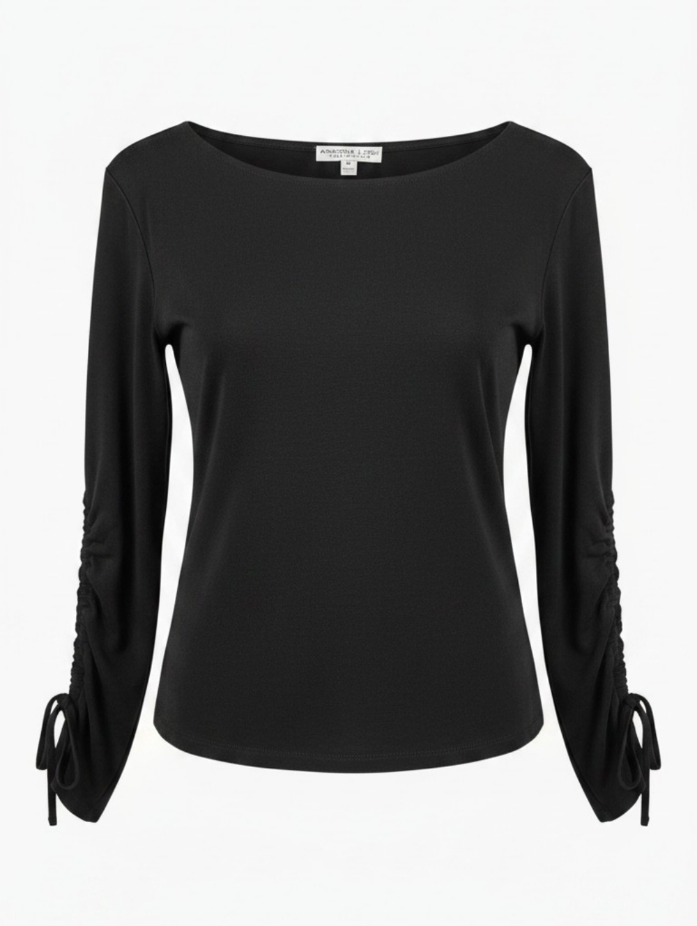 Andria Lieu Collection Black Pull String Long Sleeve Blouse Top